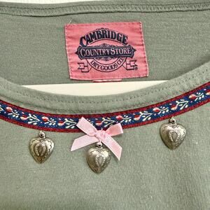 Vintage Cambridge Dry Goods Long Sleeve Shirt Green Western Rodeo Cowgirl Horse